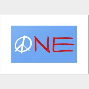 ONE peace sign Posters and Art